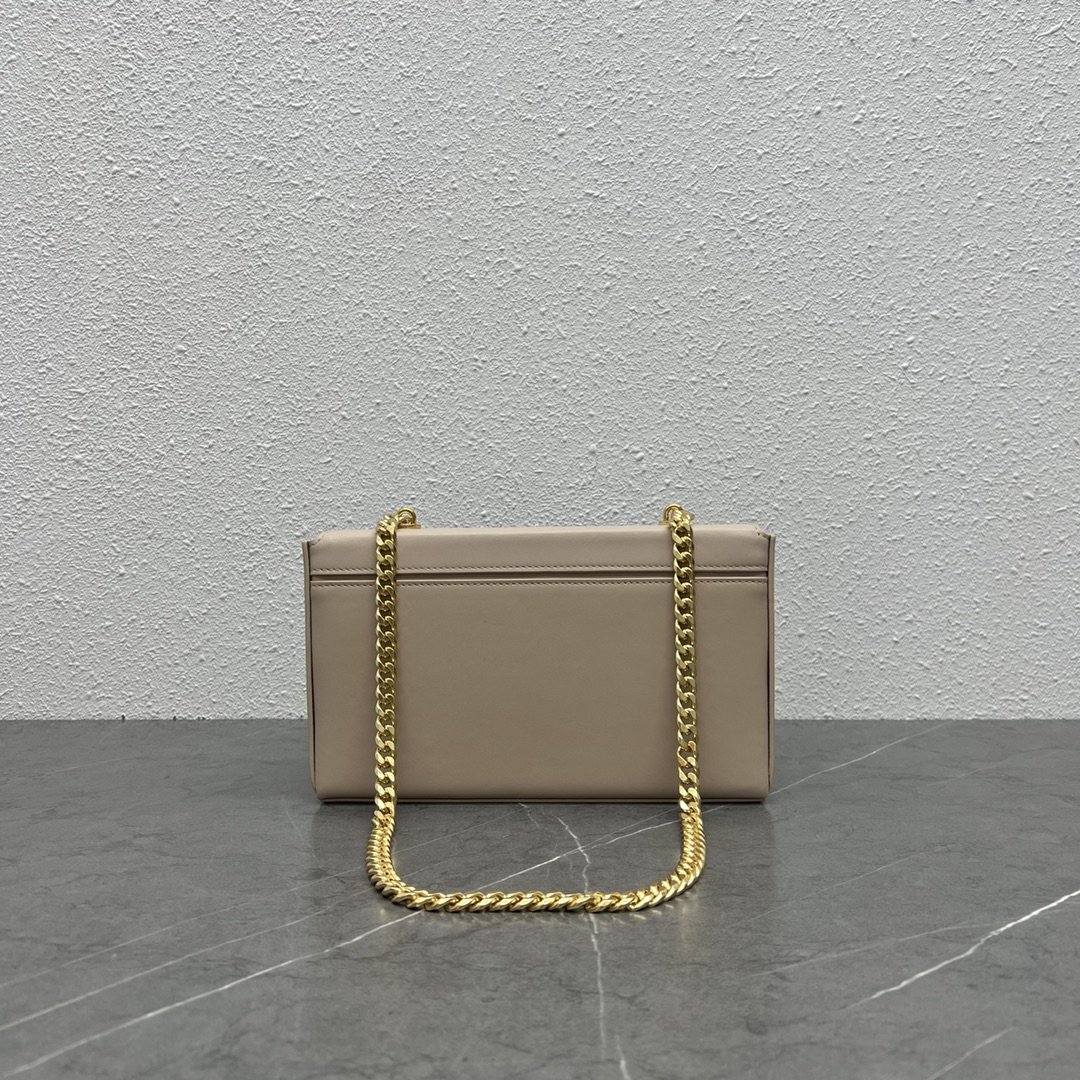 1:1 Replica Celine Chain Box Triomphe Bag Beige For Women 9in/22cm - Image 8