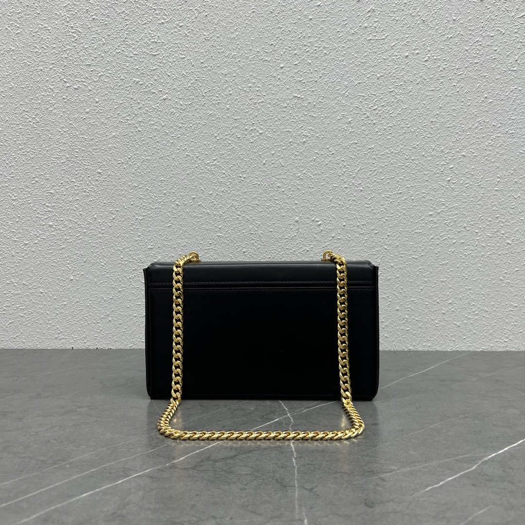 1:1 Replica Celine Chain Box Triomphe Bag Black For Women 9in/22cm 110803BF4.38NO - Image 3