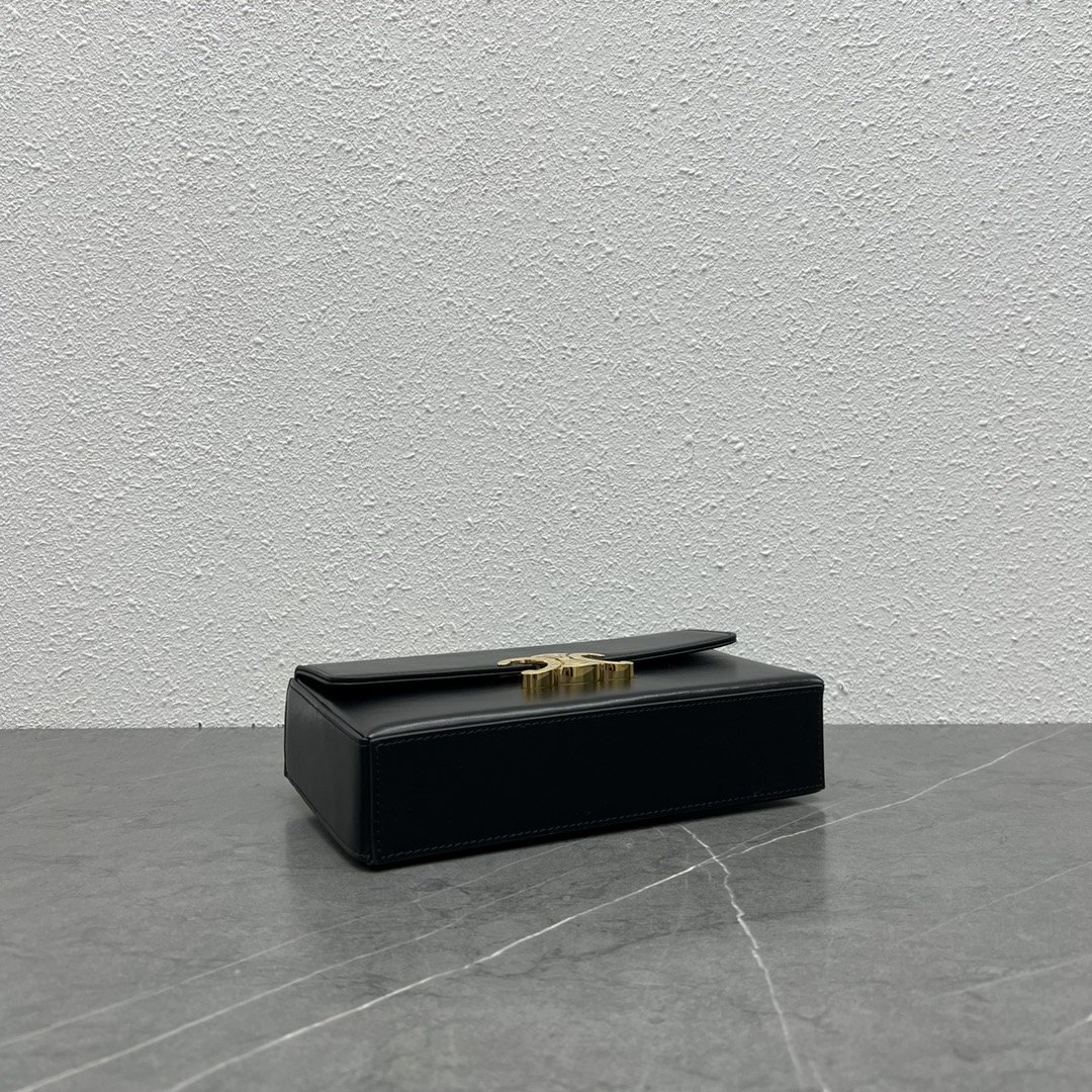 1:1 Replica Celine Chain Box Triomphe Bag Black For Women 9in/22cm 110803BF4.38NO - Image 6