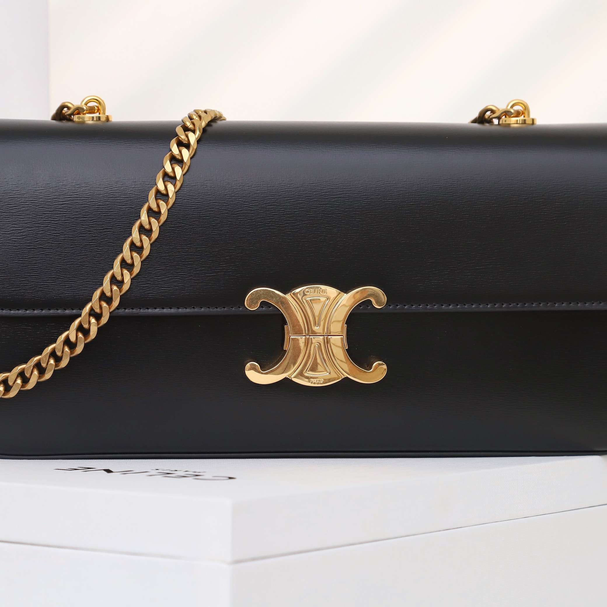 1:1 Replica Celine Chain Shoulder Bag Black For Women 13in/33cm - Image 5