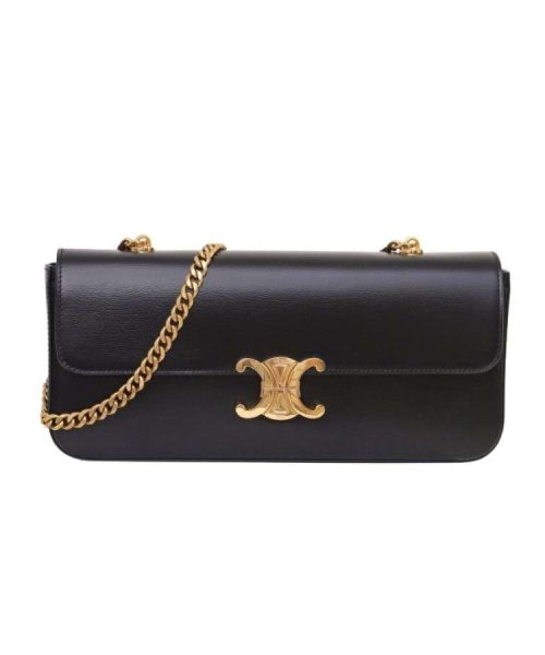 1:1 Replica Celine Chain Shoulder Bag Black For Women 13in/33cm