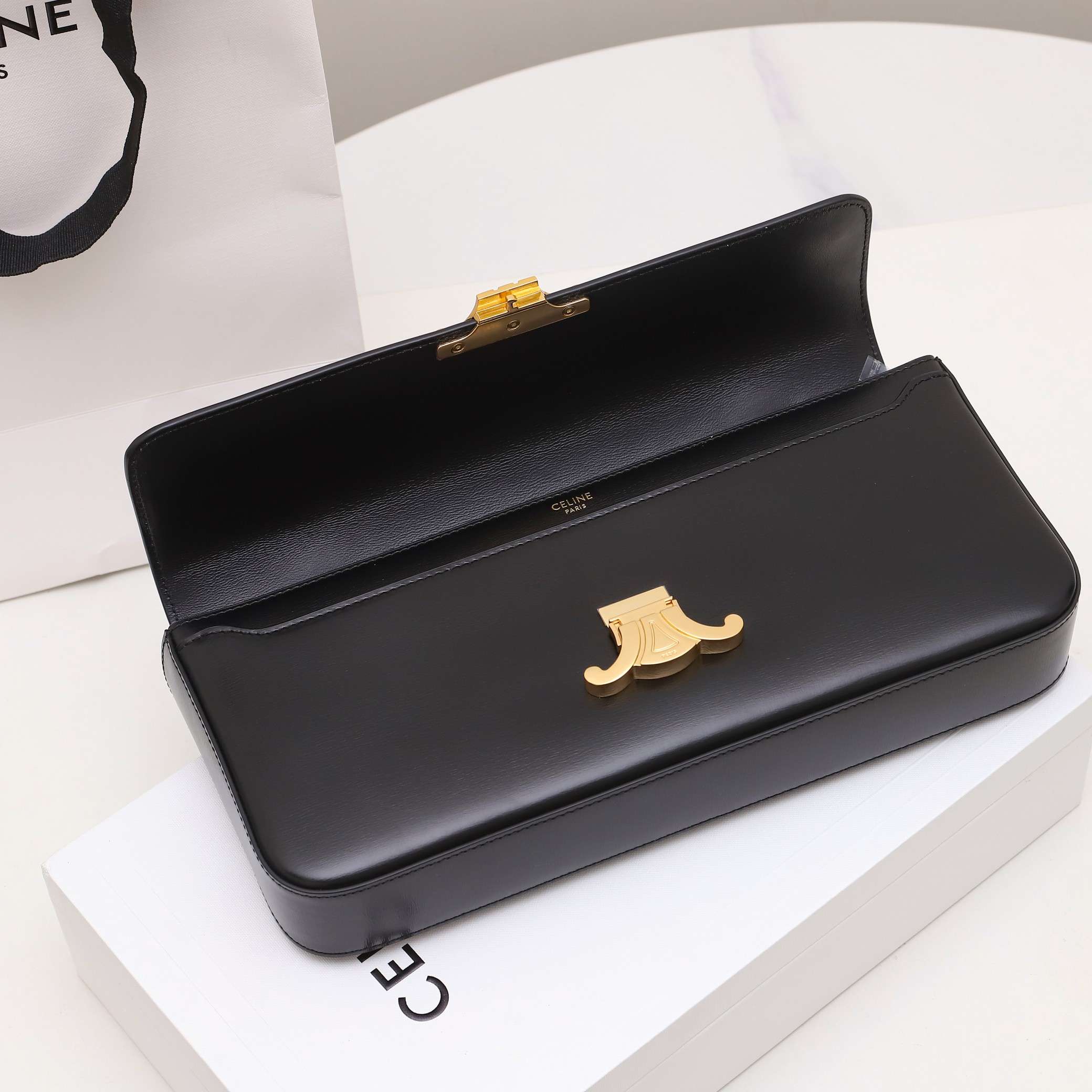 1:1 Replica Celine Chain Shoulder Bag Black For Women 13in/33cm - Image 2