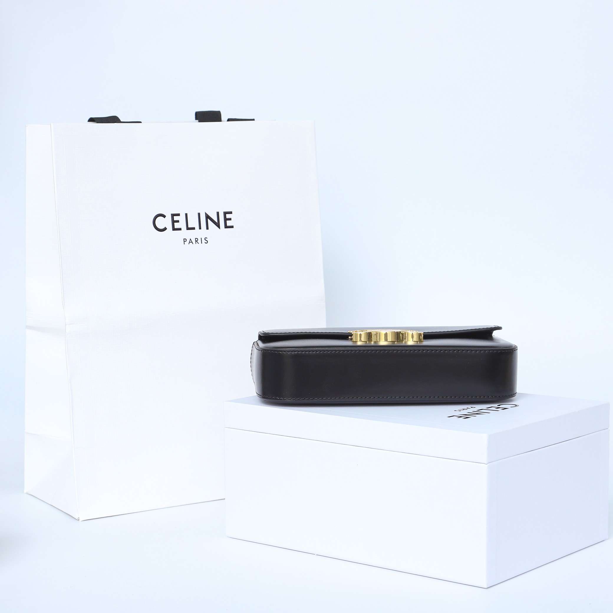 1:1 Replica Celine Chain Shoulder Bag Black For Women 8in/20.5cm 197993BF4.38NO - Image 4