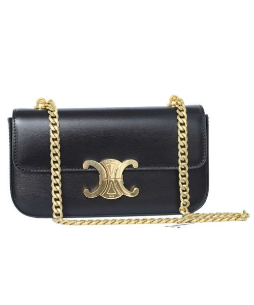 1:1 Replica Celine Chain Shoulder Bag Black For Women 8in/20.5cm 197993BF4.38NO