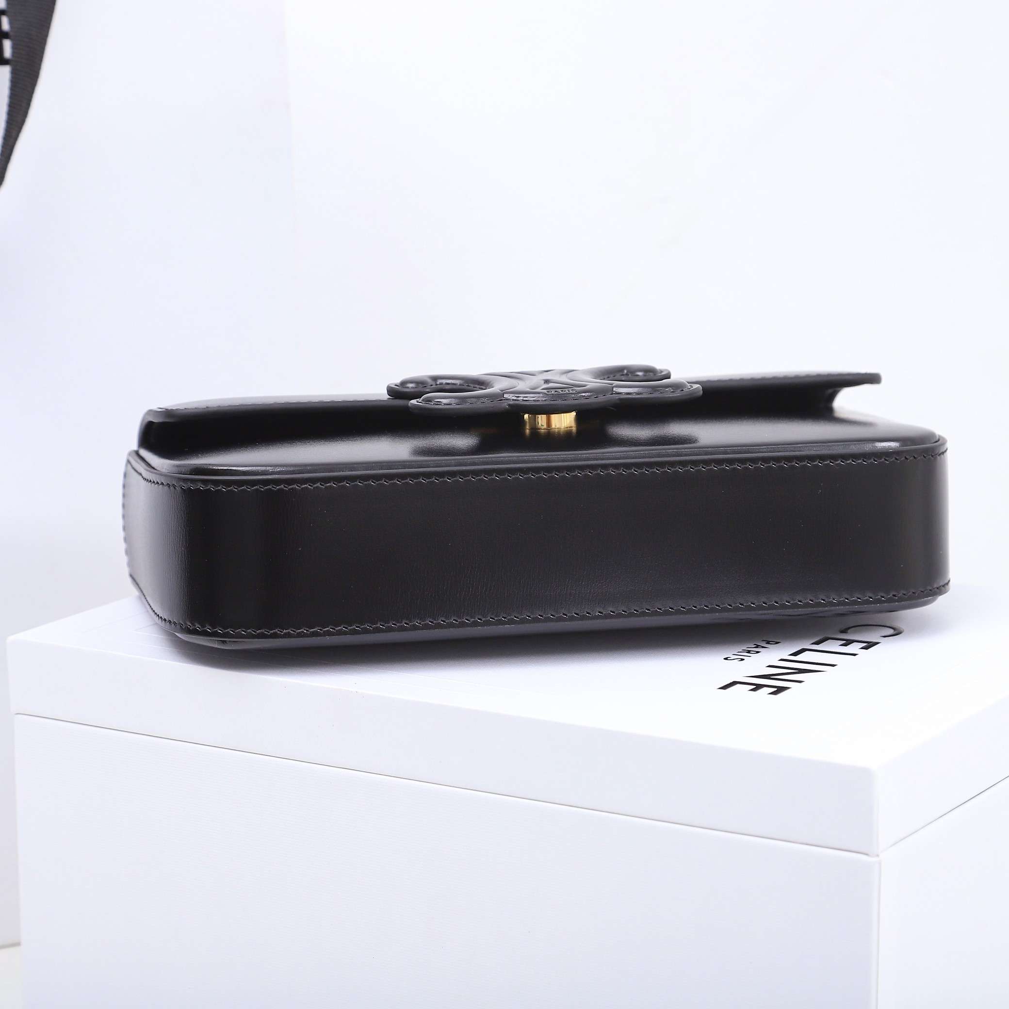 1:1 Replica Celine Chain Shoulder Bag Black/Brown For Women 8in/20.5cm - Image 7