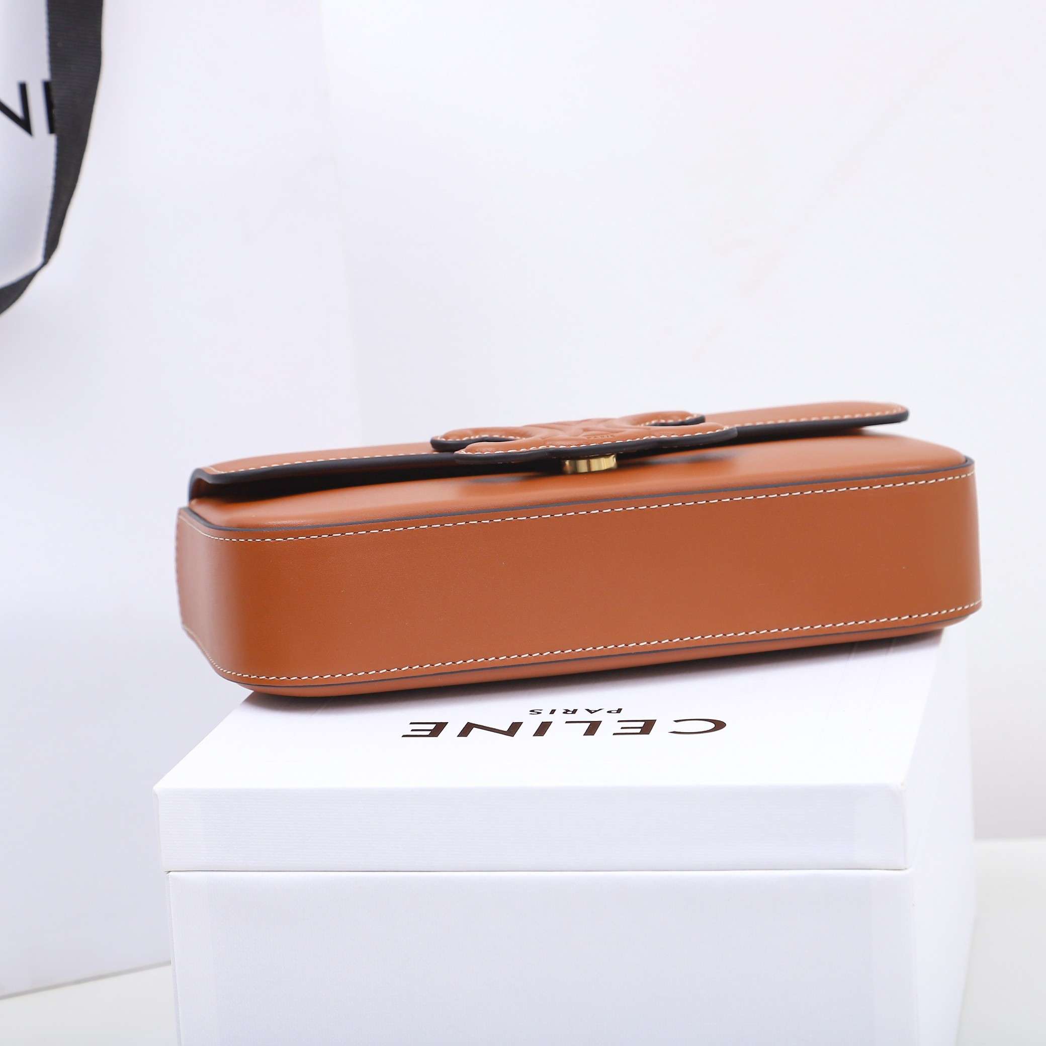 1:1 Replica Celine Chain Shoulder Bag Black/Brown For Women 8in/20.5cm - Image 15