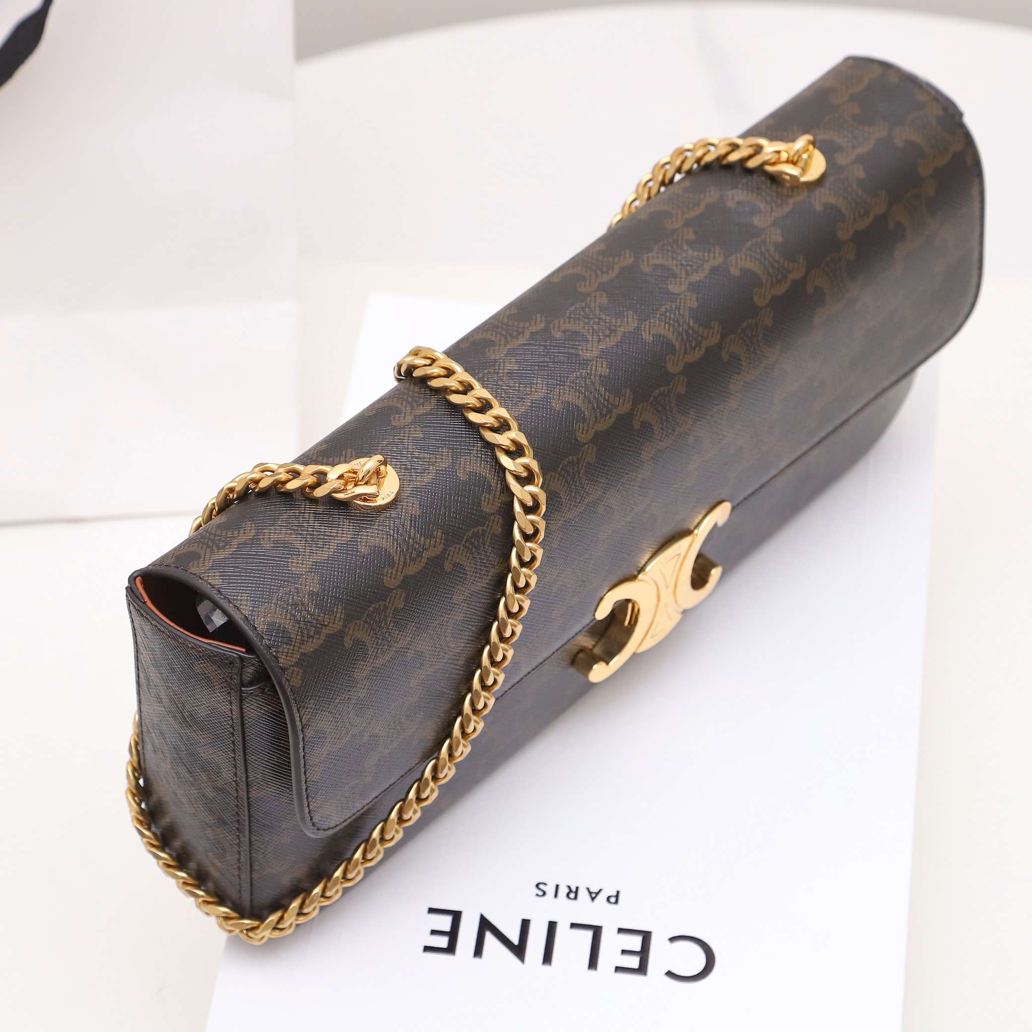 1:1 Replica Celine Chain Shoulder Bag Brown For Women 13in/33cm - Image 7