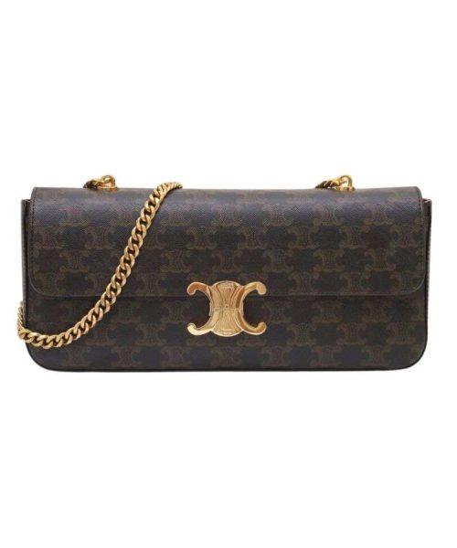 1:1 Replica Celine Chain Shoulder Bag Brown For Women 13in/33cm