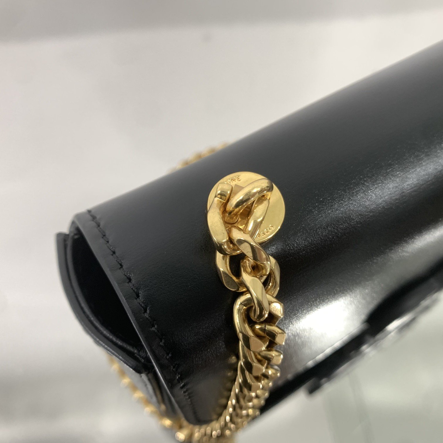 1:1 Replica Celine Chain Shoulder Bag Cuir Triomphe Black For Women 7.9in/20cm - Image 8