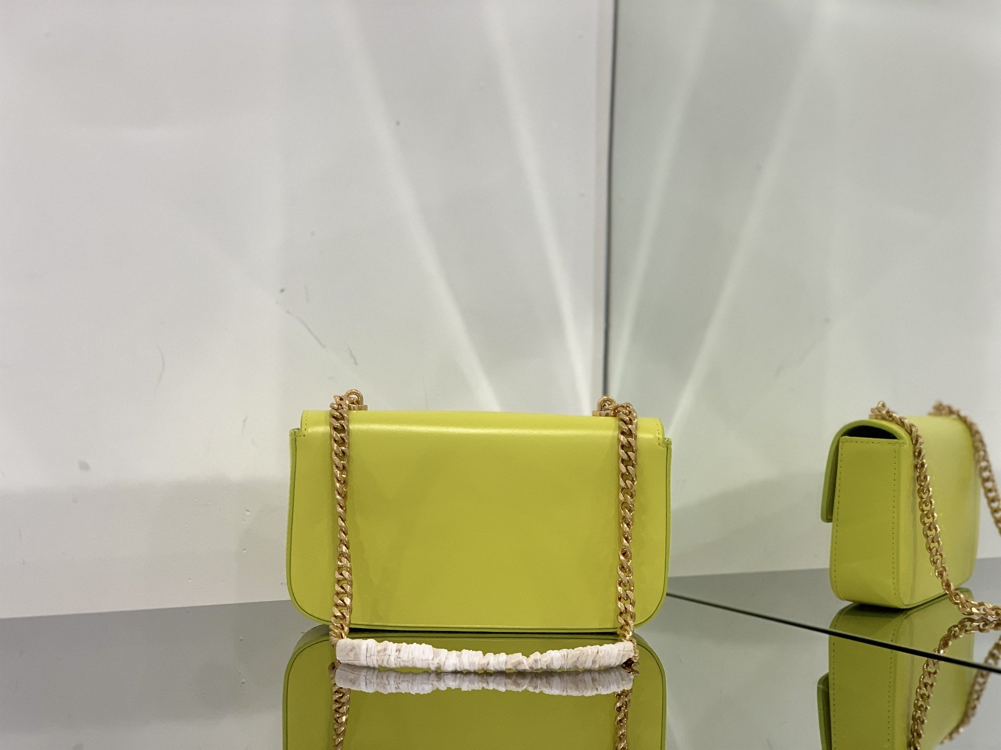 1:1 Replica Celine Chain Shoulder Bag Cuir Triomphe Green For Women 7.9in/20cm - Image 8