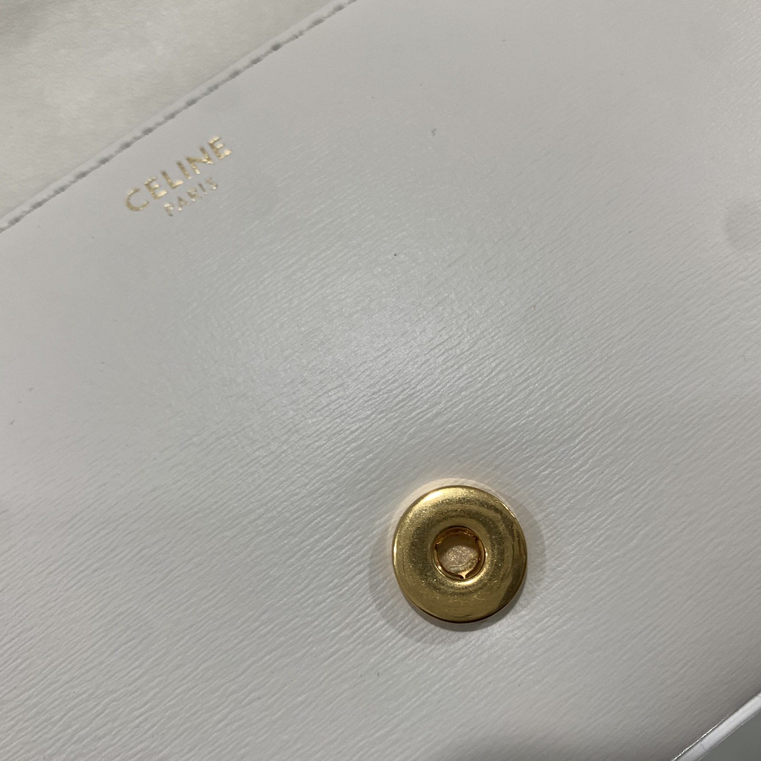 1:1 Replica Celine Chain Shoulder Bag Cuir Triomphe White For Women 7.9in/20cm - Image 3