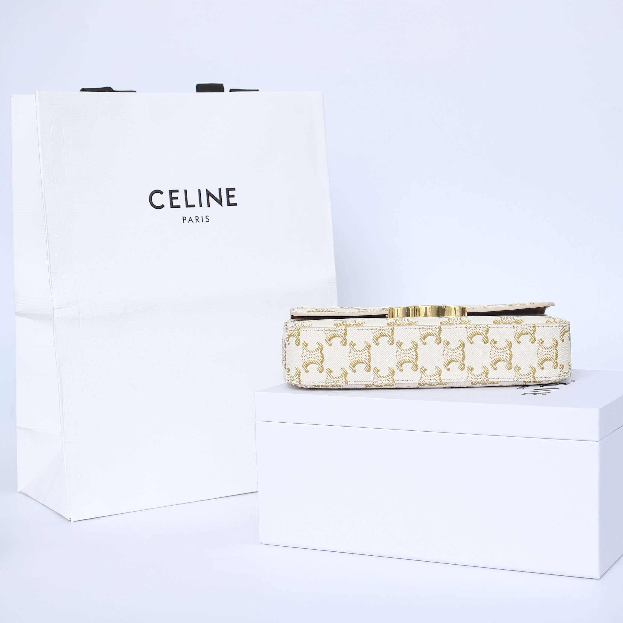 1:1 Replica Celine Chain Shoulder Bag White For Women 8in/20.5cm - Image 6