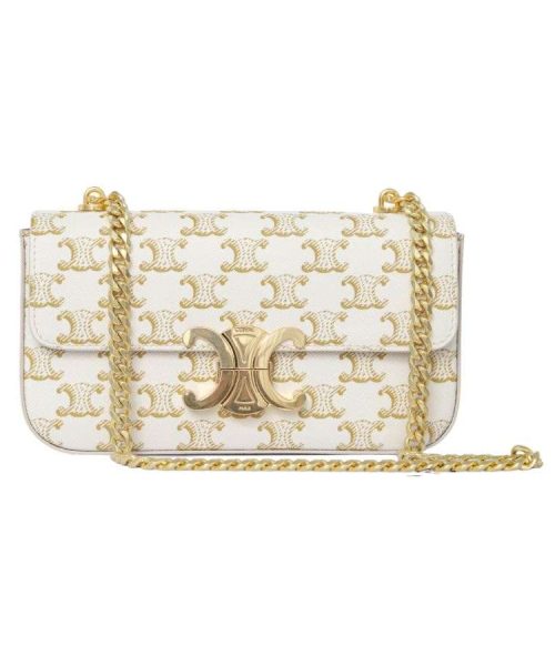 1:1 Replica Celine Chain Shoulder Bag White For Women 8in/20.5cm