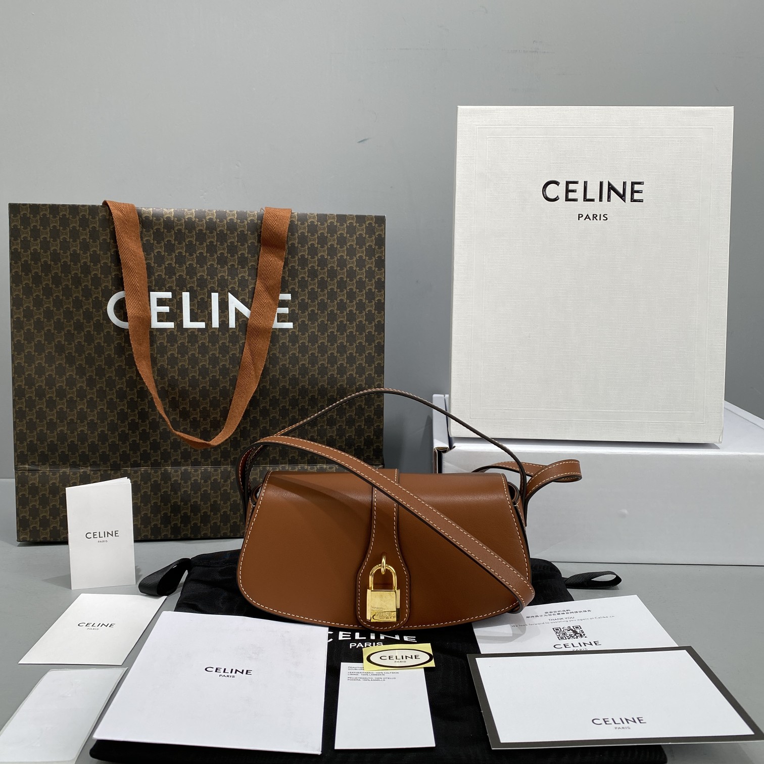 1:1 Replica Celine Clutch On Strap Brown For Women 7in/18cm 10I593DQ1.04LU - Image 8