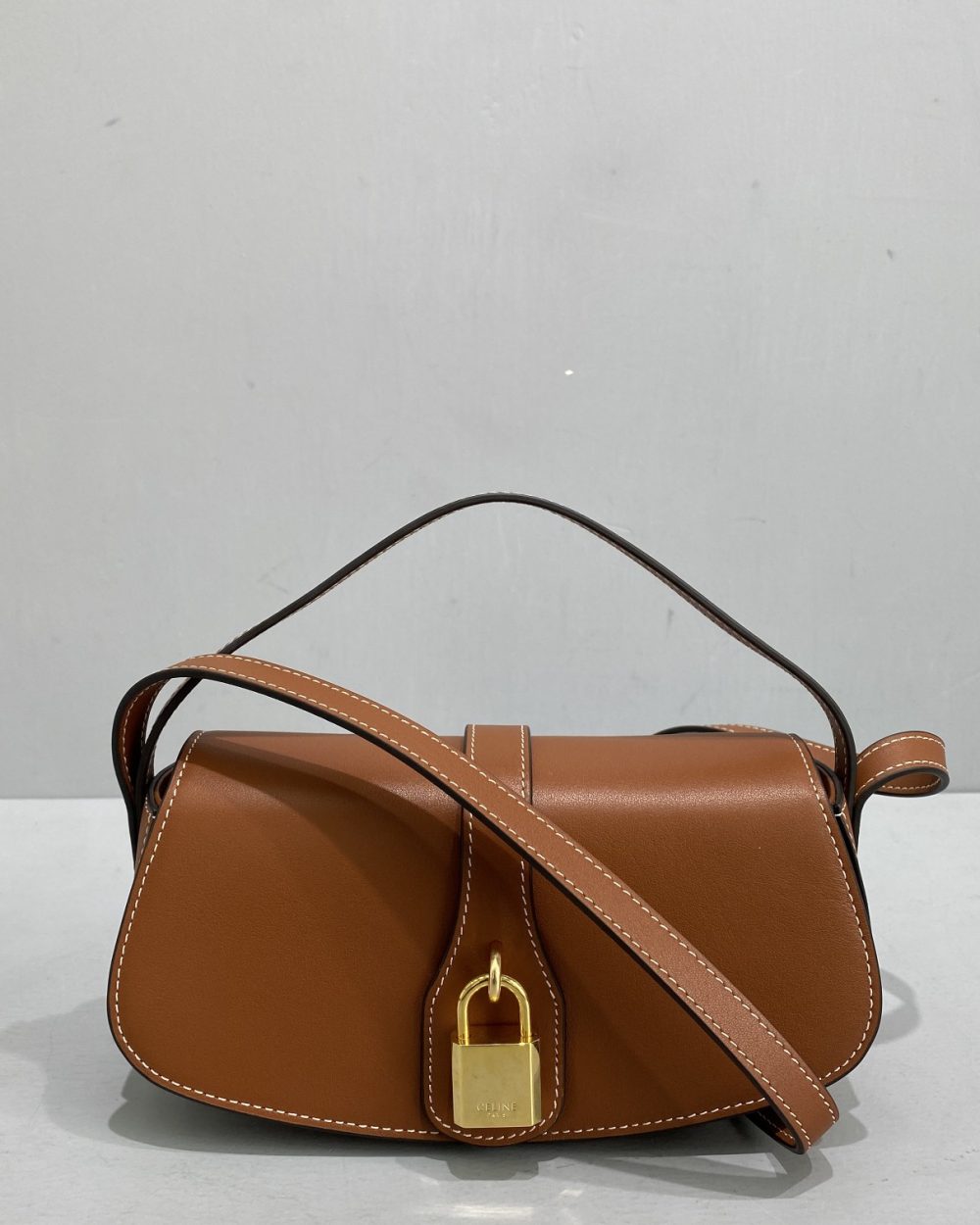 1:1 Replica Celine Clutch On Strap Brown For Women 7in/18cm 10I593DQ1.04LU