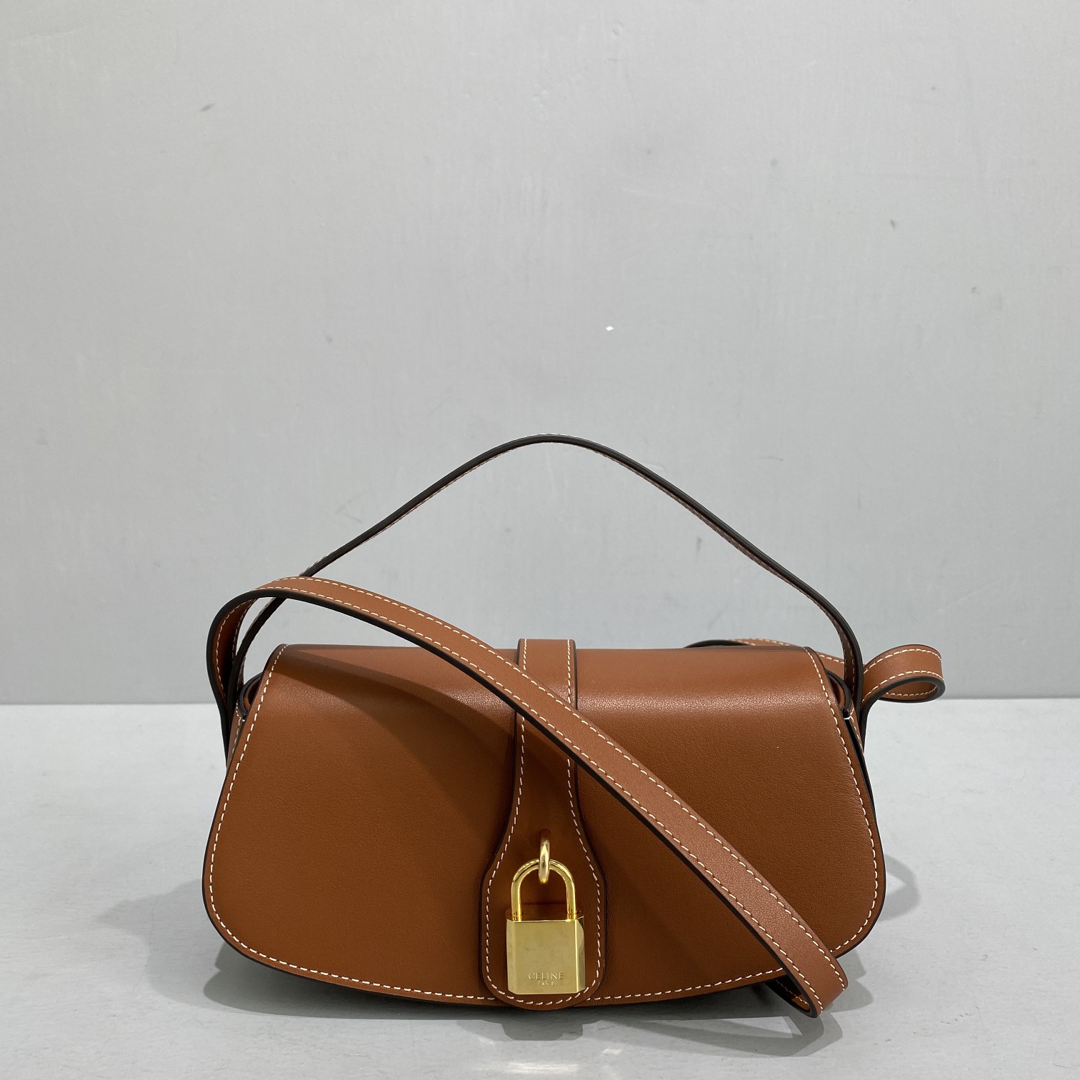 1:1 Replica Celine Clutch On Strap Brown For Women 7in/18cm 10I593DQ1.04LU