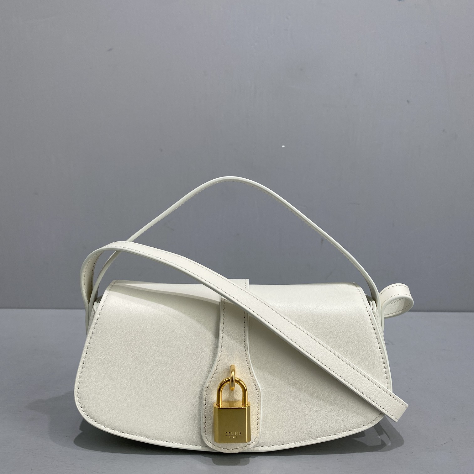 1:1 Replica Celine Clutch On Strap White For Women 7in/18cm 10I593DQ1.01OP