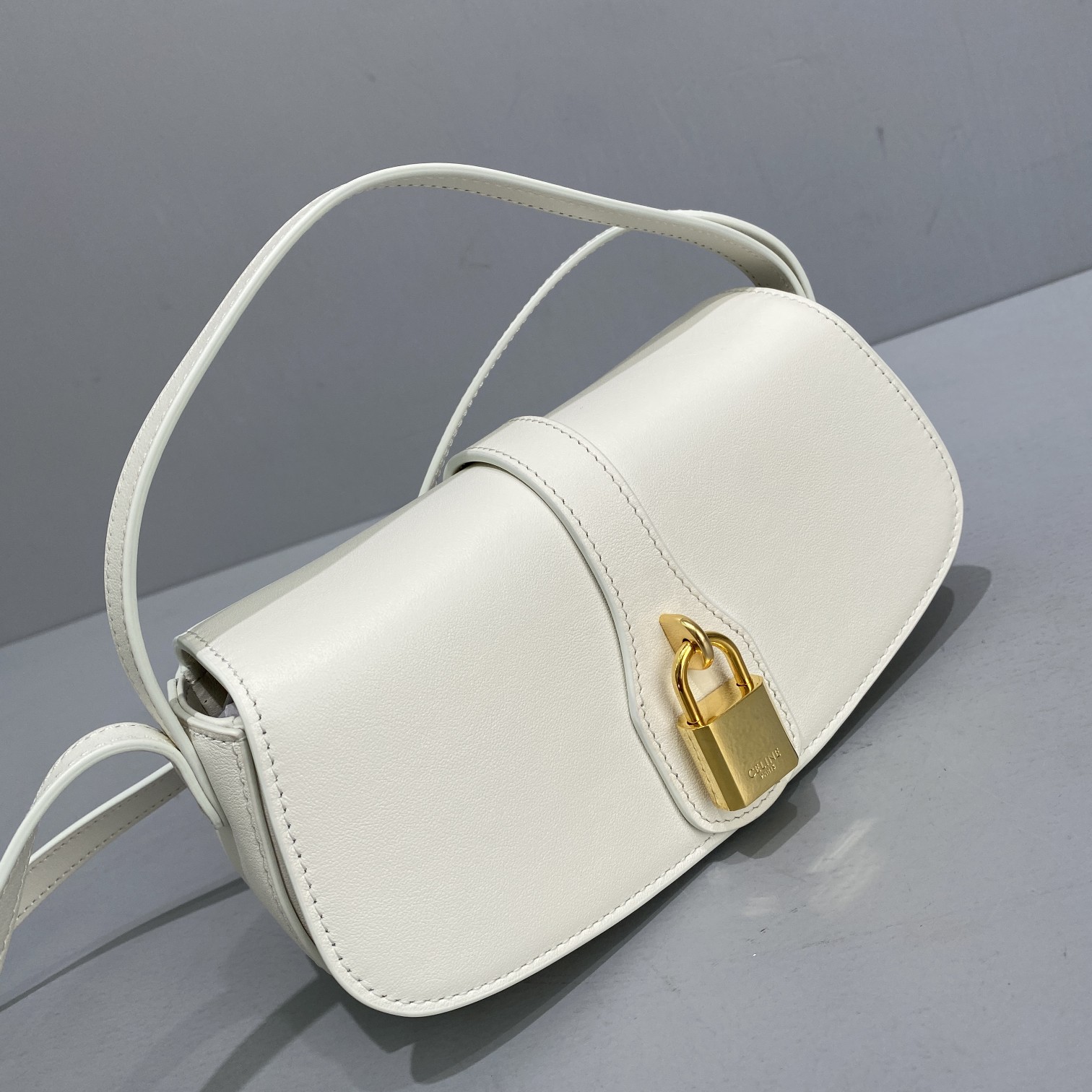 1:1 Replica Celine Clutch On Strap White For Women 7in/18cm 10I593DQ1.01OP - Image 9