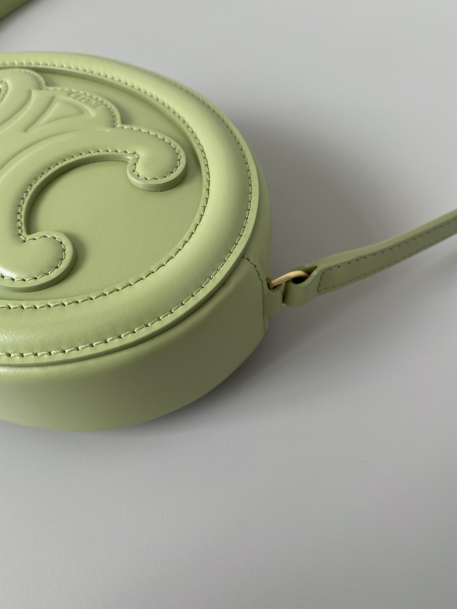 1:1 Replica Celine Crossbody Oval Purse Cuir Triomphe Mint Green For Women 6in/16cm - Image 8