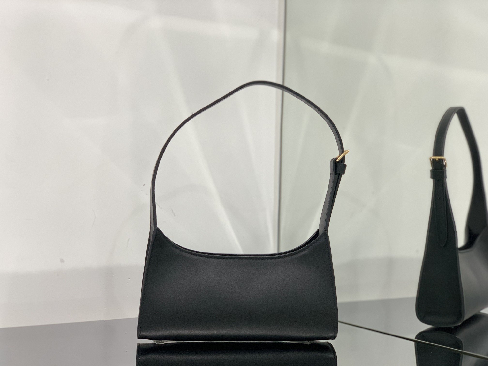 1:1 Replica Celine Cuir Triomphe Bag Black For Women 9in/24cm - Image 8