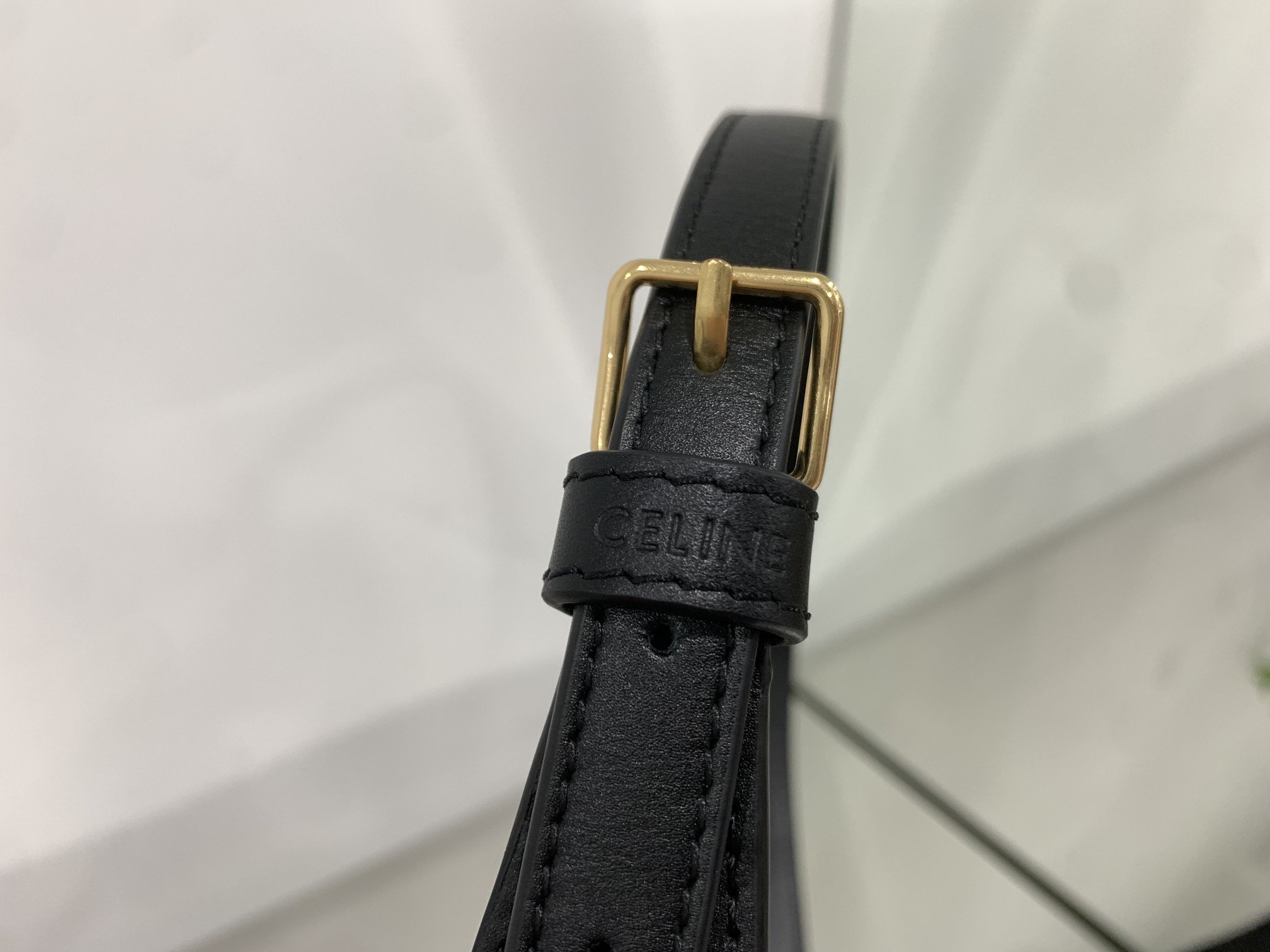 1:1 Replica Celine Cuir Triomphe Bag Black For Women 9in/24cm - Image 5