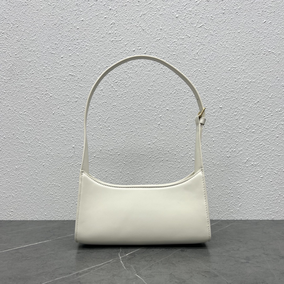1:1 Replica Celine Cuir Triomphe Shoulder Bag White For Women 9.4in/24cm - Image 4