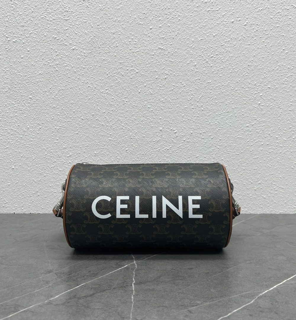 1:1 Replica Celine Cylinder Bag In Triomphe Canvas Tan For Women 9in/22cm 110052EJF.04LI