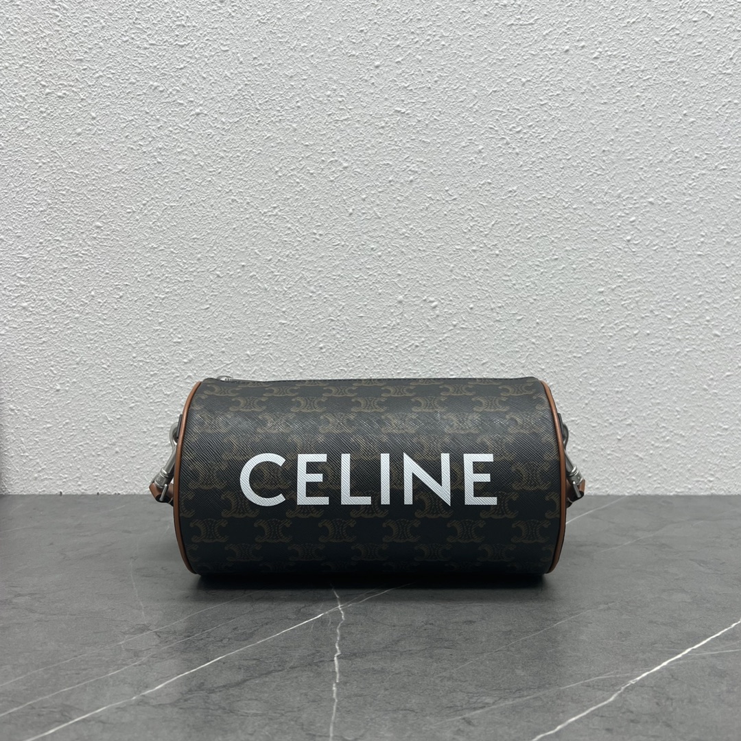 1:1 Replica Celine Cylinder Bag In Triomphe Canvas Tan For Women 9in/22cm 110052EJF.04LI