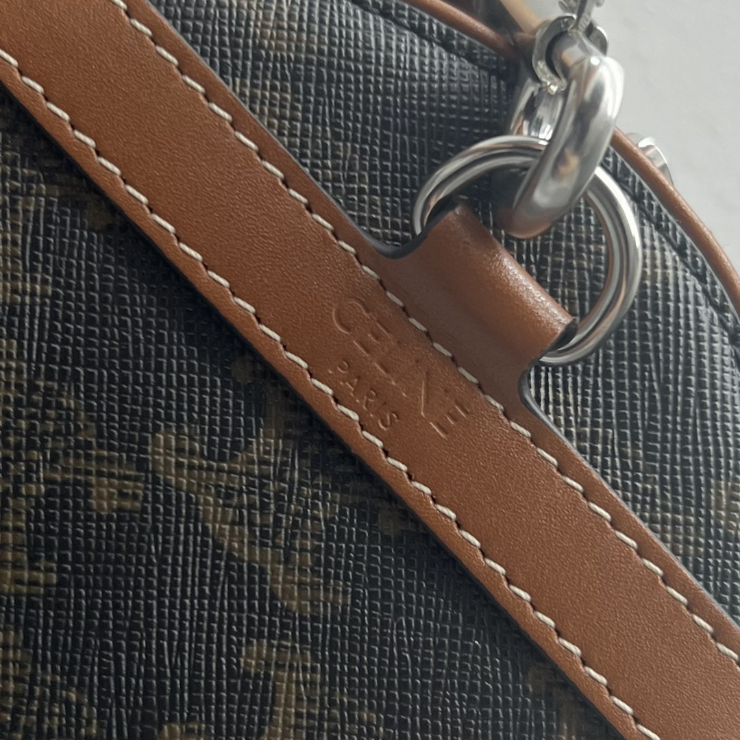 1:1 Replica Celine Cylinder Bag In Triomphe Canvas Tan For Women 9in/22cm 110052EJF.04LI - Image 2