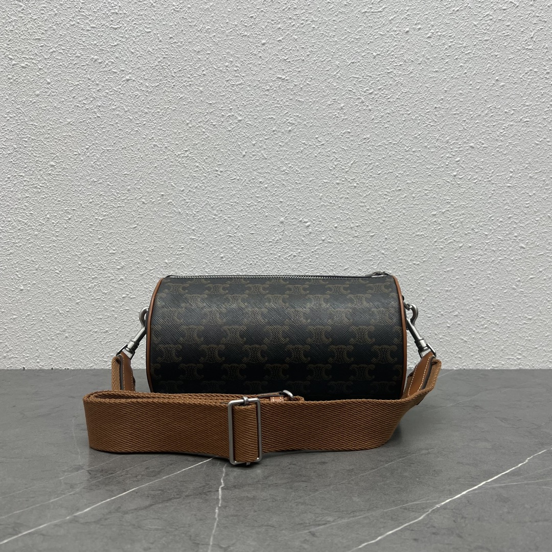 1:1 Replica Celine Cylinder Bag In Triomphe Canvas Tan For Women 9in/22cm 110052EJF.04LI - Image 5