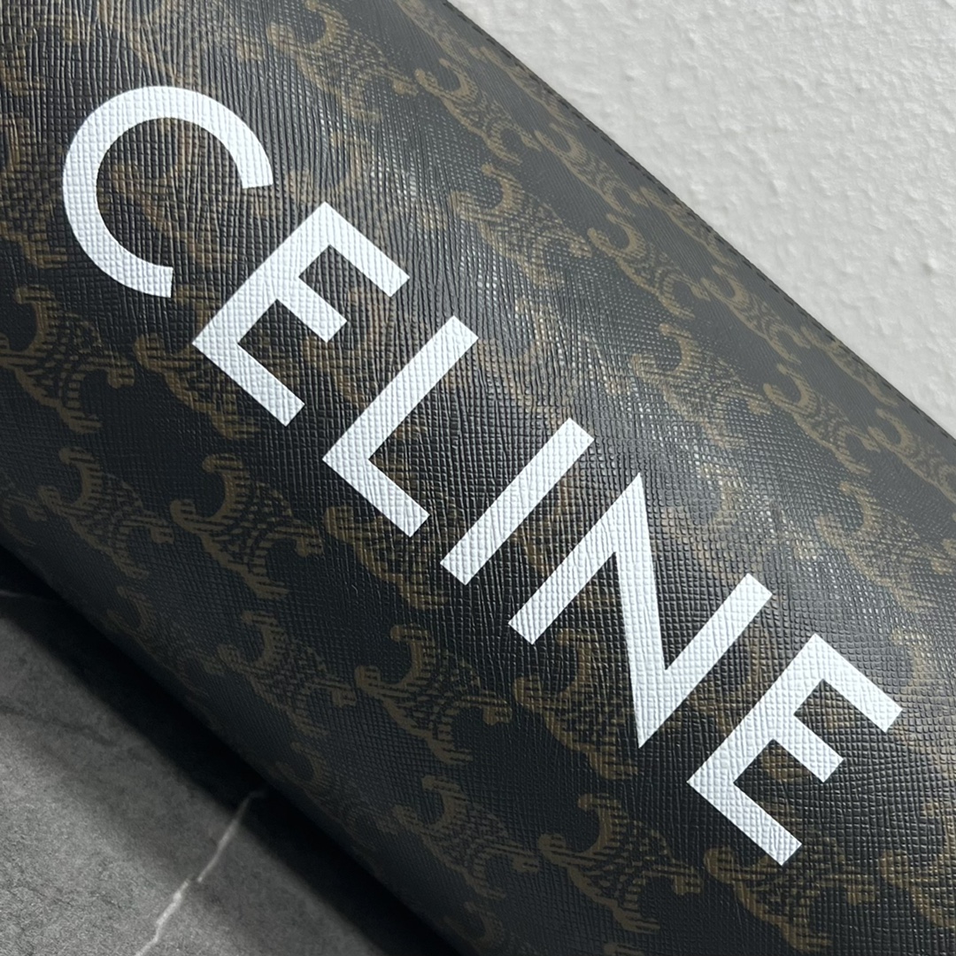 1:1 Replica Celine Cylinder Bag In Triomphe Canvas Tan For Women 9in/22cm 110052EJF.04LI - Image 4