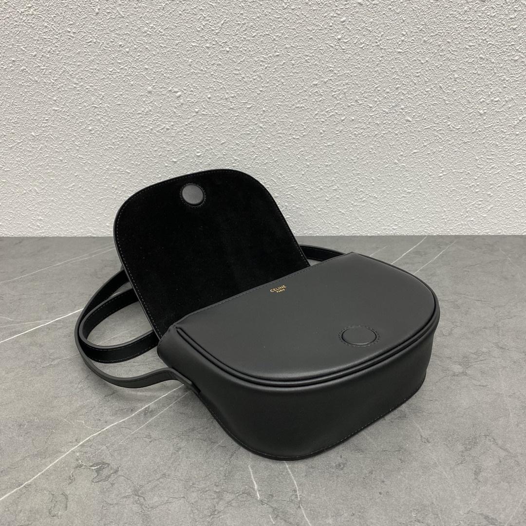 1:1 Replica Celine Folco Cuir Triomphe Black For Women 7in/19cm 198263DU3.38NO - Image 7