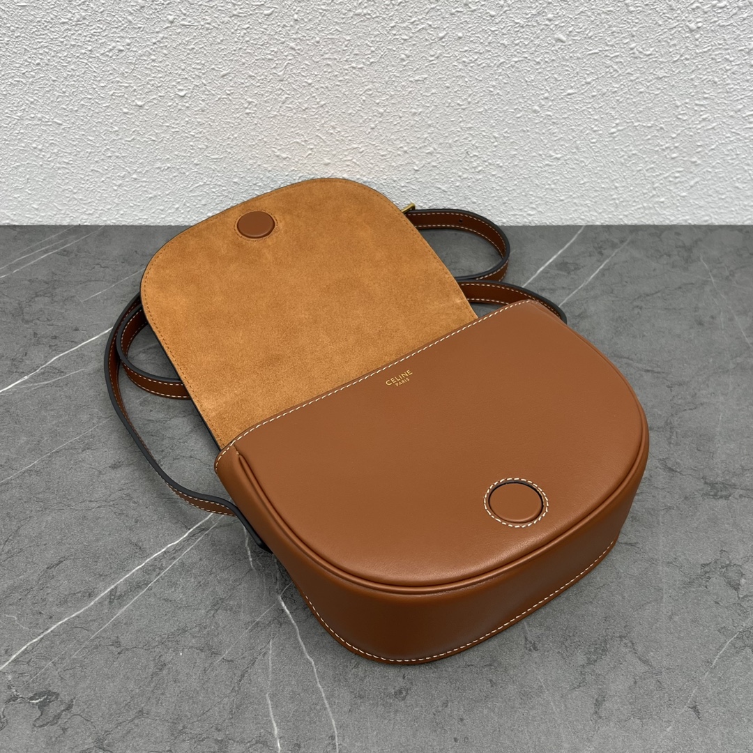 1:1 Replica Celine Folco Cuir Triomphe Tan For Women 7in/19cm 198263DU3.04LU - Image 5