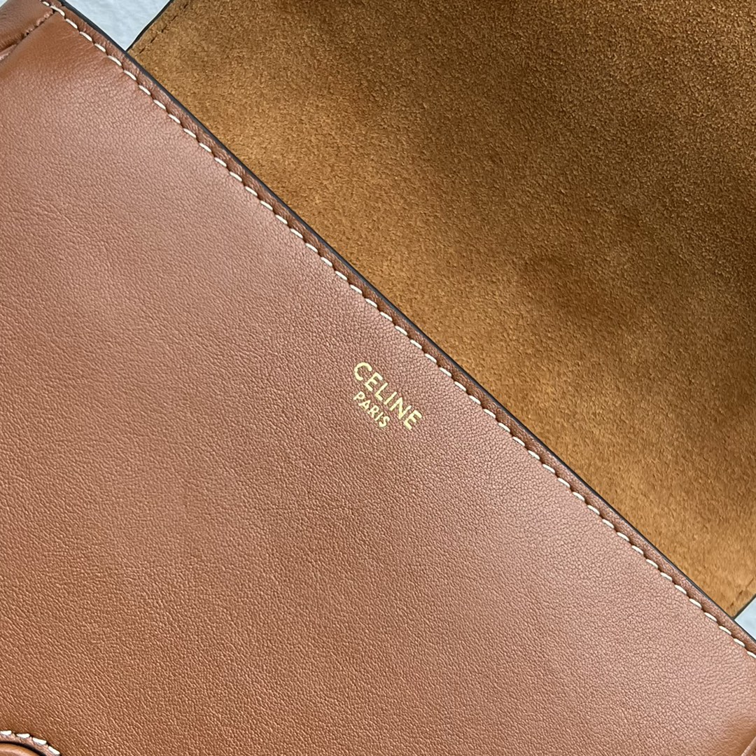 1:1 Replica Celine Folco Cuir Triomphe Tan For Women 7in/19cm 198263DU3.04LU - Image 2
