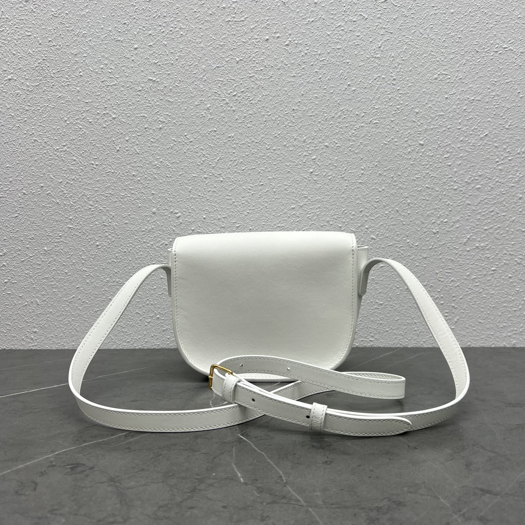 1:1 Replica Celine Folco Cuir Triomphe White For Women 7in/19cm 198263DU3.01BC - Image 3