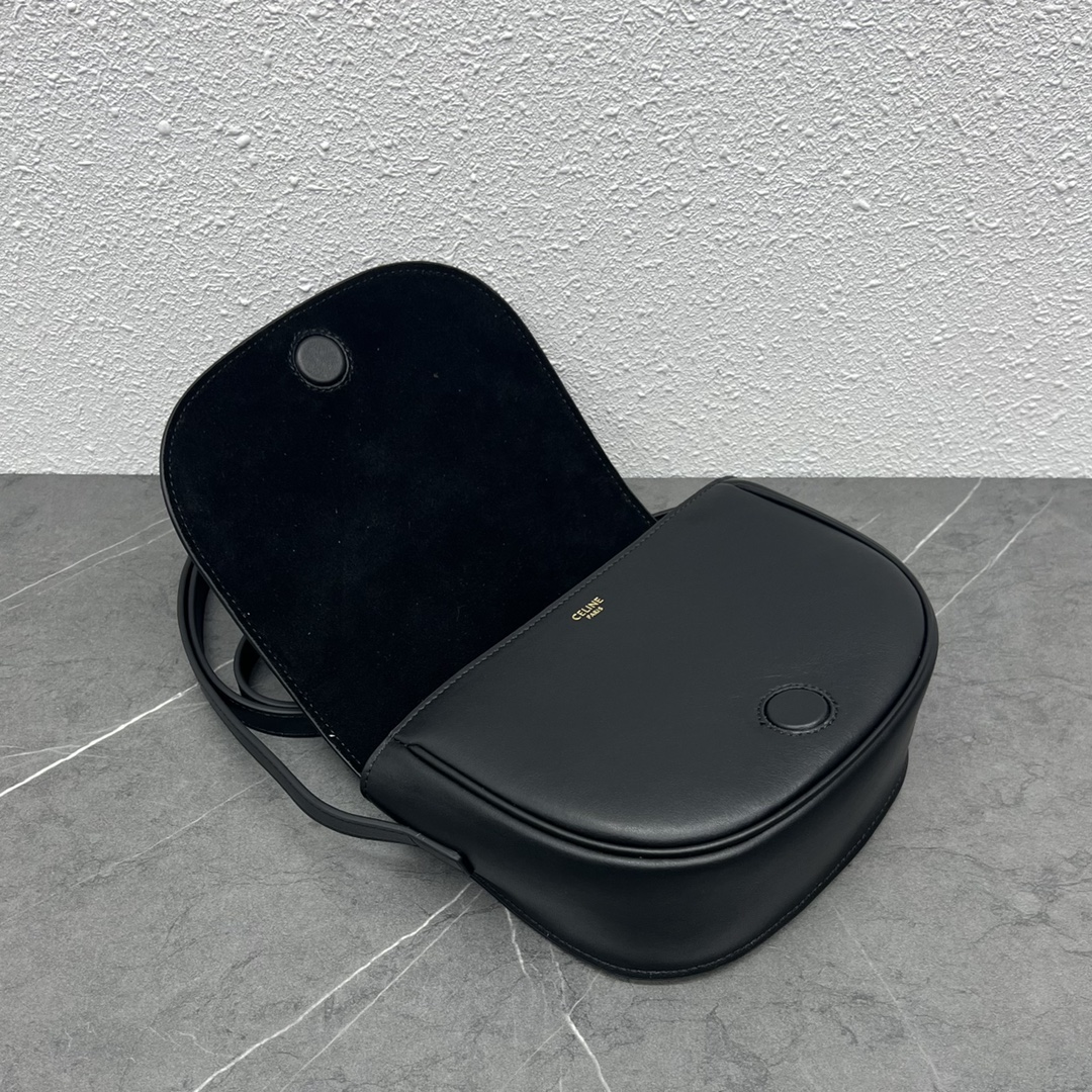 1:1 Replica Celine Folco Cuir Triomphe With Studs Black For Women 7in/19cm - Image 6