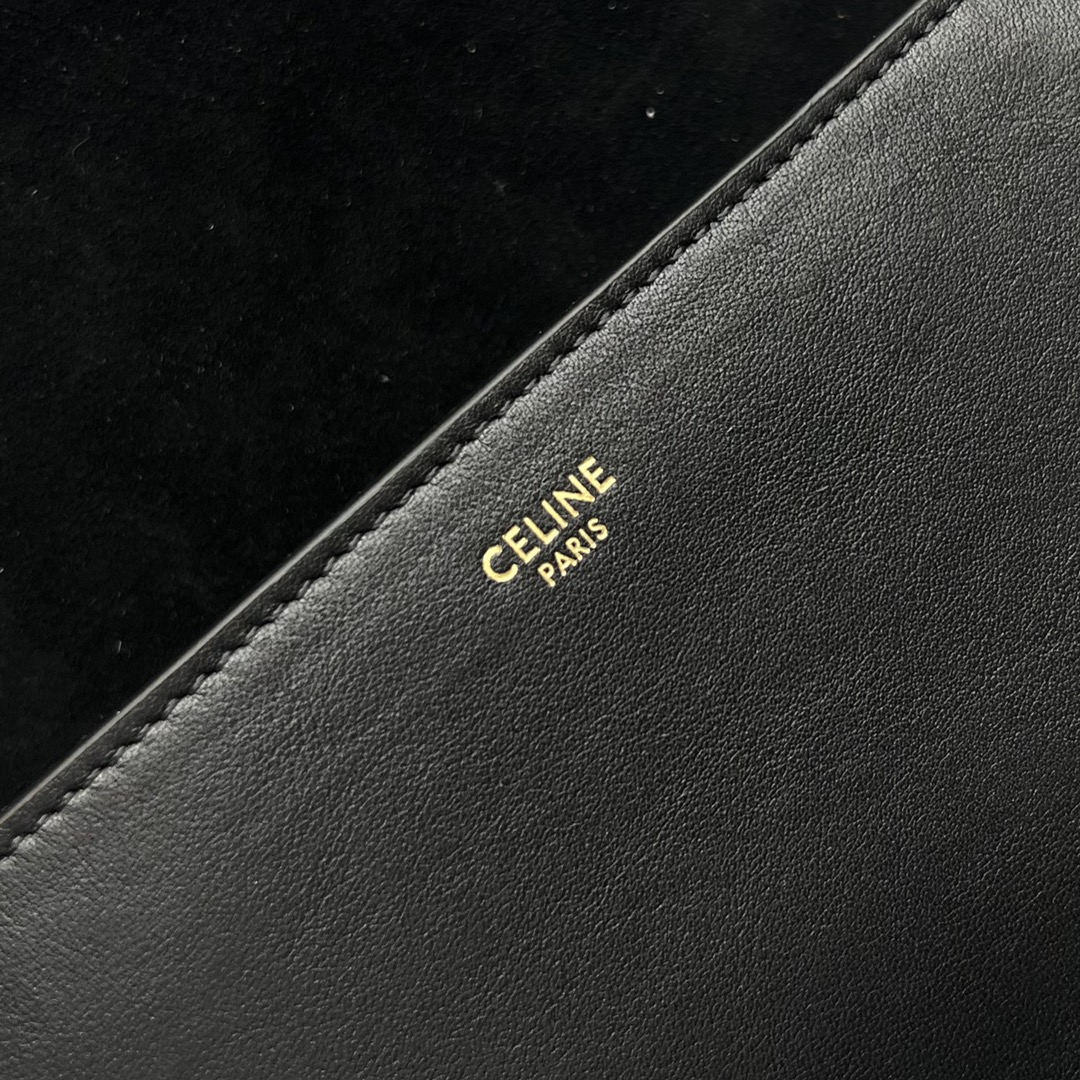 1:1 Replica Celine Folco Cuir Triomphe With Studs Black For Women 7in/19cm - Image 2