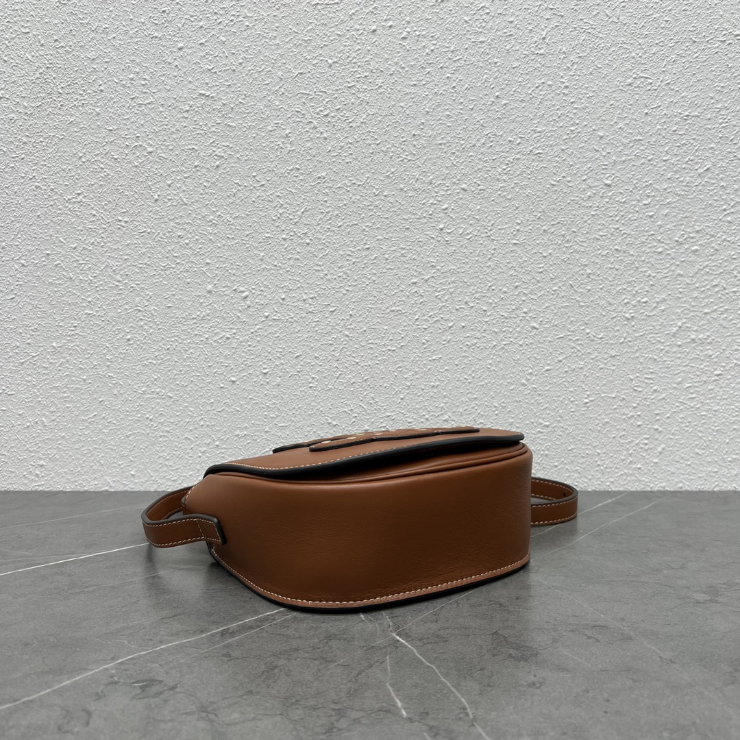 1:1 Replica Celine Folco Cuir Triomphe With Studs Brown For Women 7in/19cm 198263DU9.04LU - Image 6