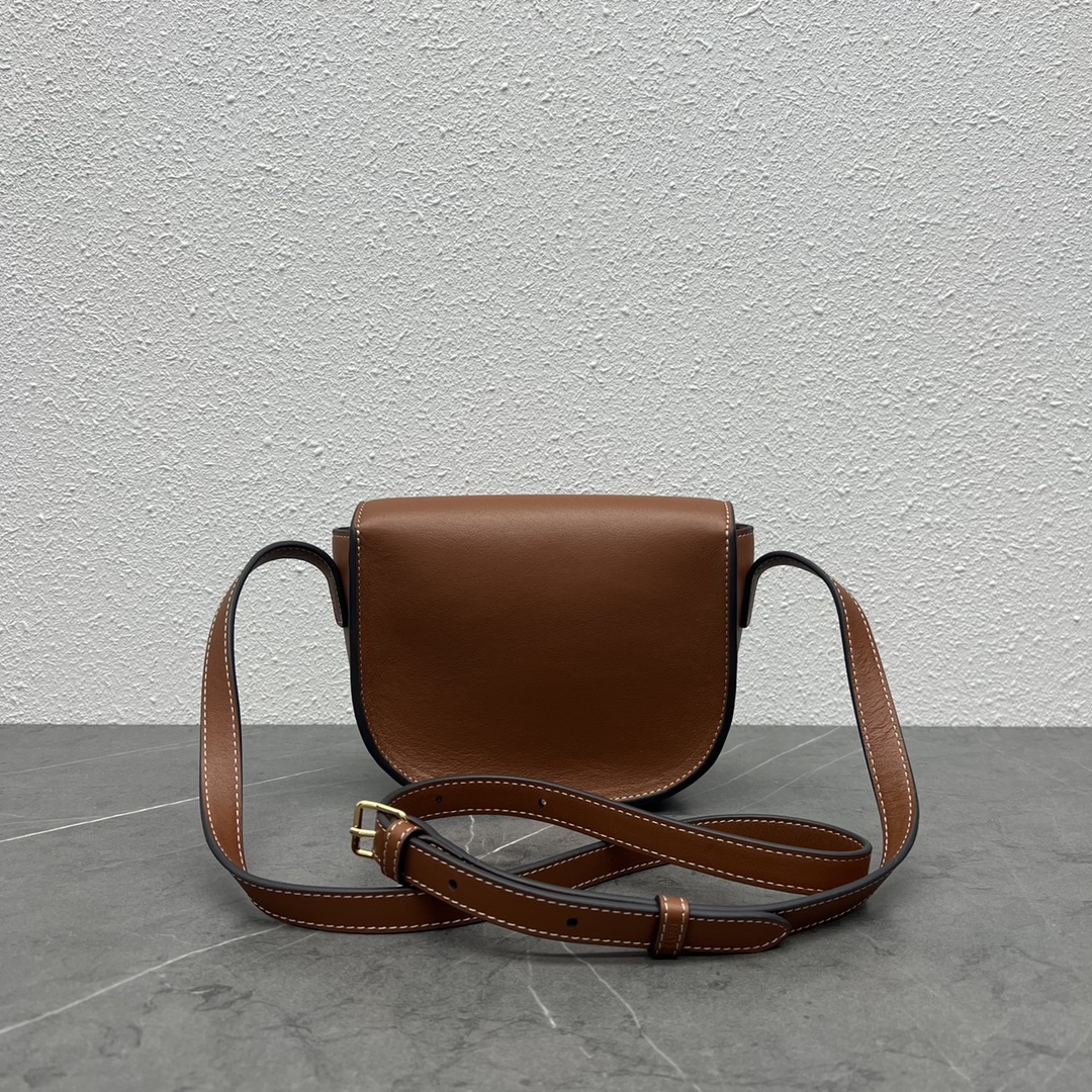 1:1 Replica Celine Folco Cuir Triomphe With Studs Brown For Women 7in/19cm 198263DU9.04LU - Image 9