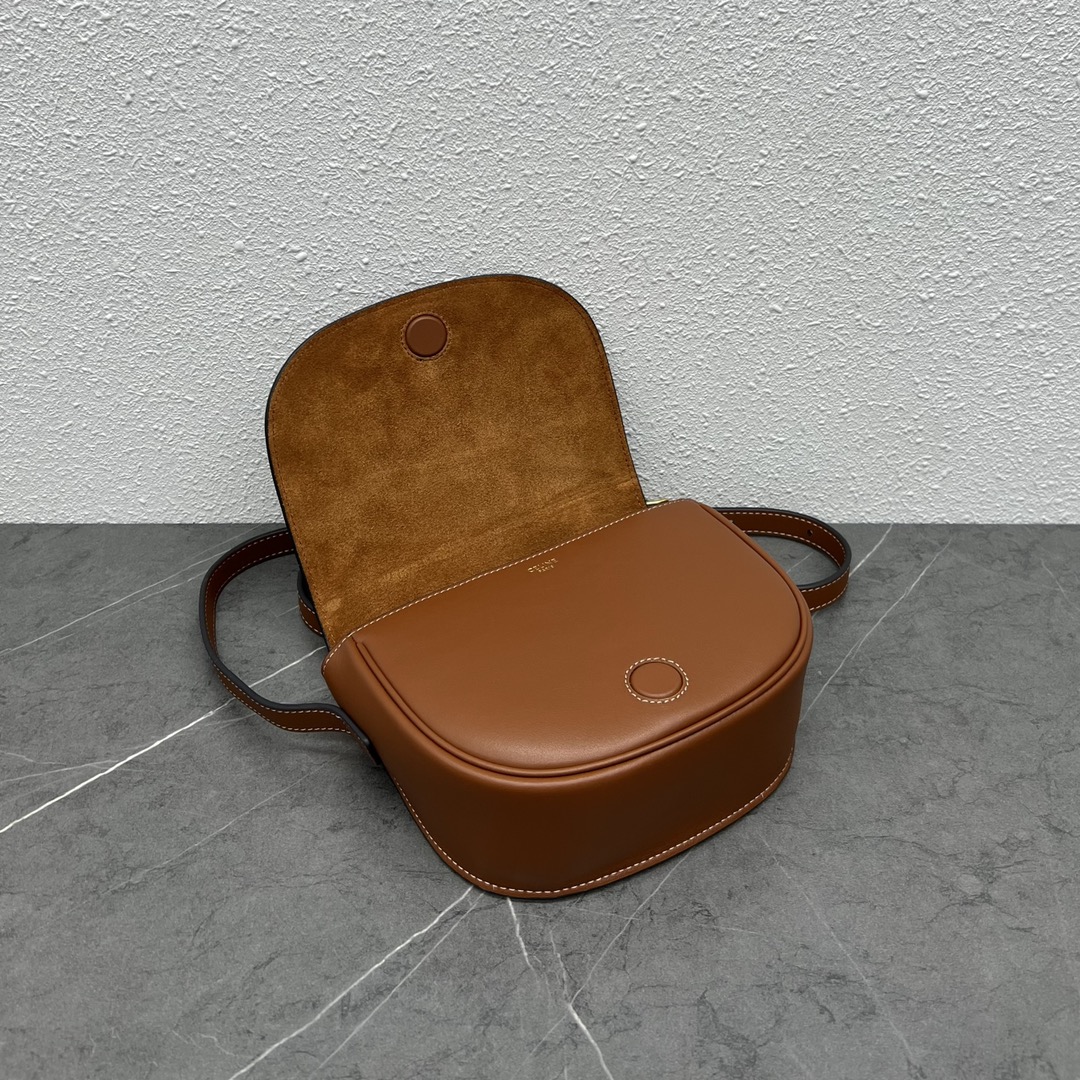 1:1 Replica Celine Folco Cuir Triomphe With Studs Brown For Women 7in/19cm 198263DU9.04LU - Image 5