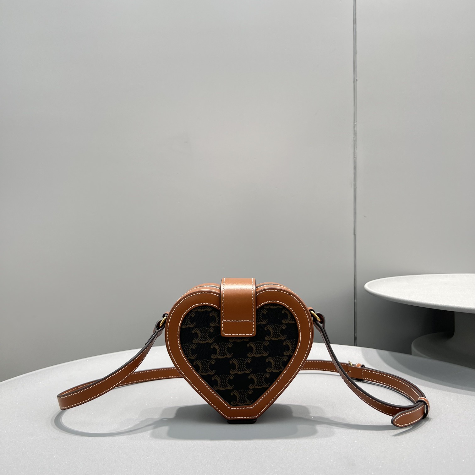 1:1 Replica Celine Heart Tambour In Triomphe Canvas Tan For Women 6in/15cm 198212BZJ.04LU - Image 9