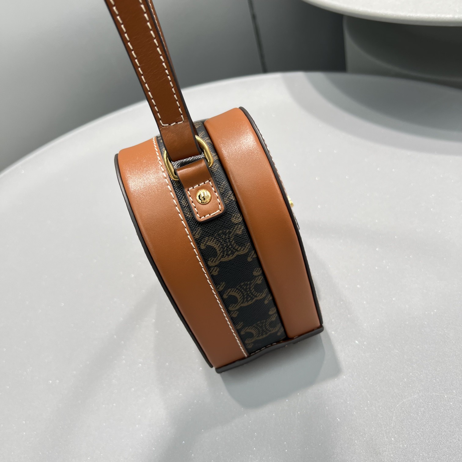 1:1 Replica Celine Heart Tambour In Triomphe Canvas Tan For Women 6in/15cm 198212BZJ.04LU - Image 8