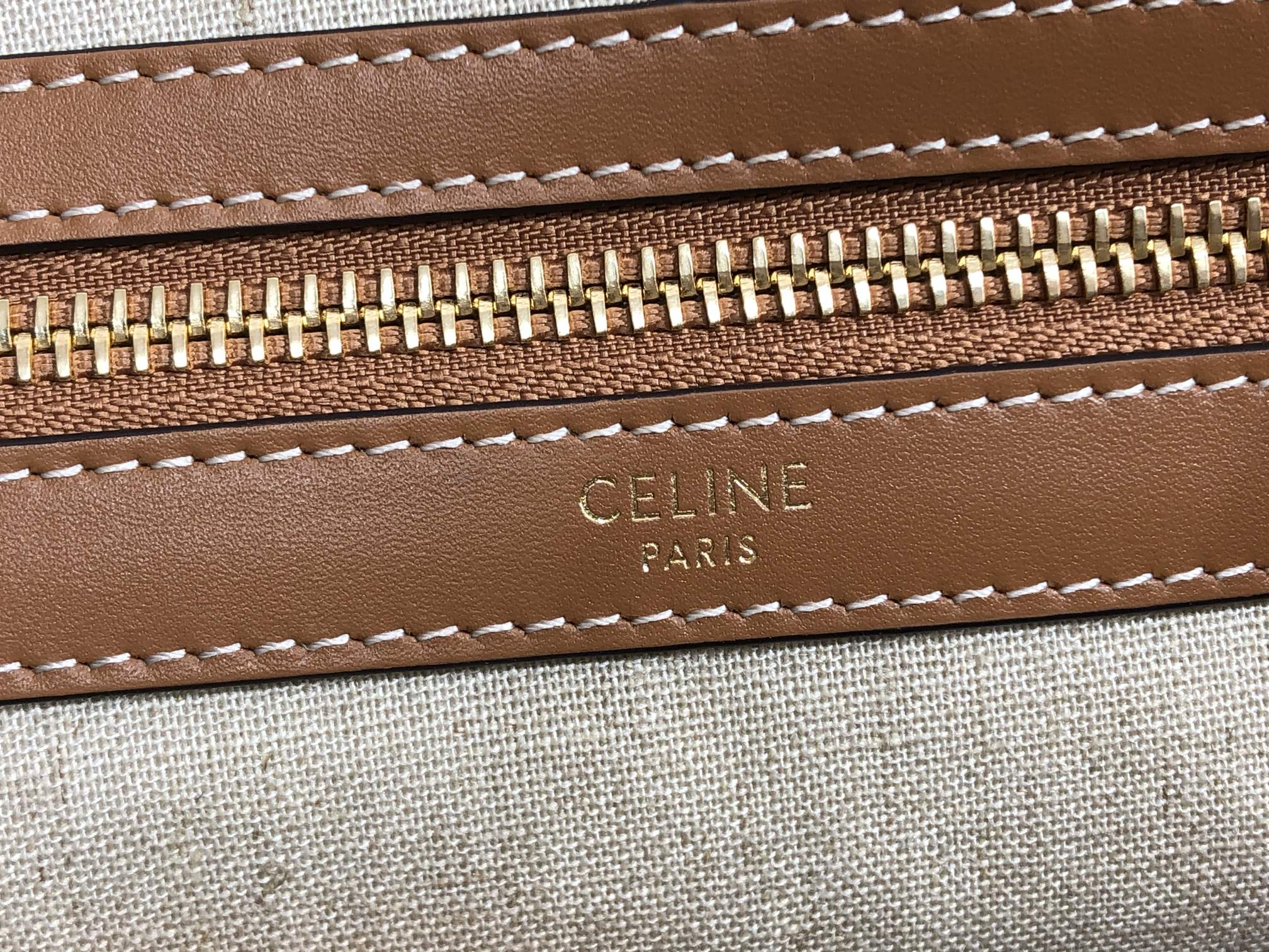 1:1 Replica Celine Horizontal Cabas In Textile With Triomphe Embroidery Khaki For Women 17in/43cm 197002CS8.15KH - Image 5