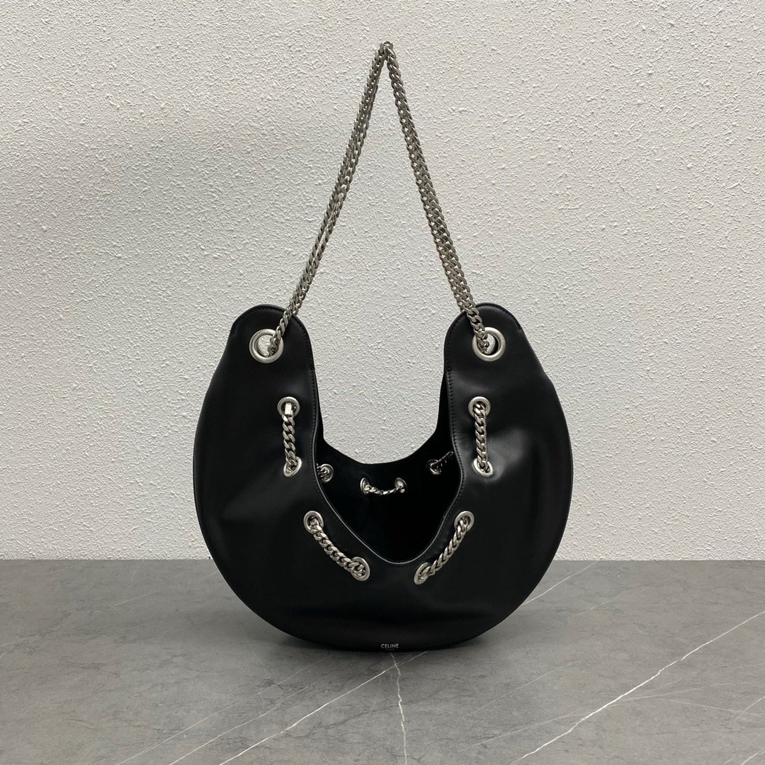 1:1 Replica Celine Large Ava Chain Black For Women 13in/33cm 198993DGQ.38SI