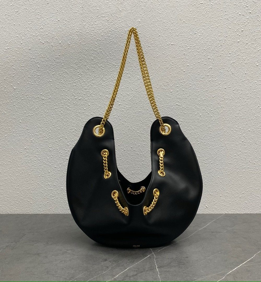 1:1 Replica Celine Large Ava Chain Black For Women 13in/33cm