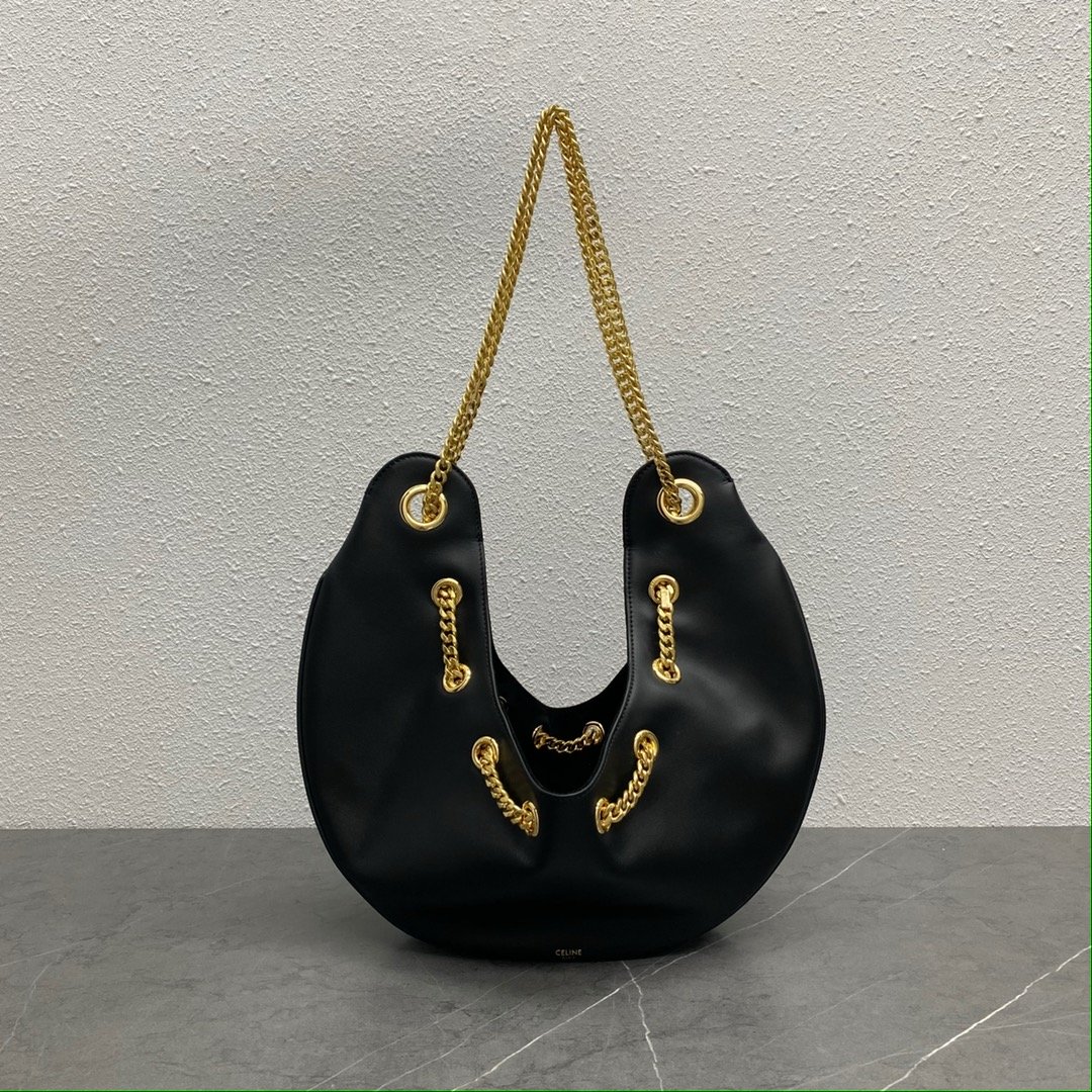 1:1 Replica Celine Large Ava Chain Black For Women 13in/33cm