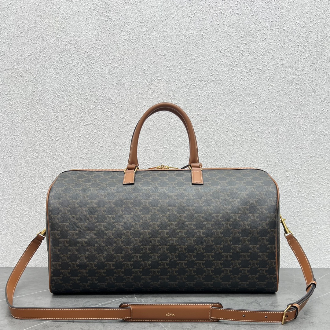 1:1 Replica Celine Large Voyage Bag In Triomphe Canvas With Dog Print Tan For Women 20in/50cm - Image 4