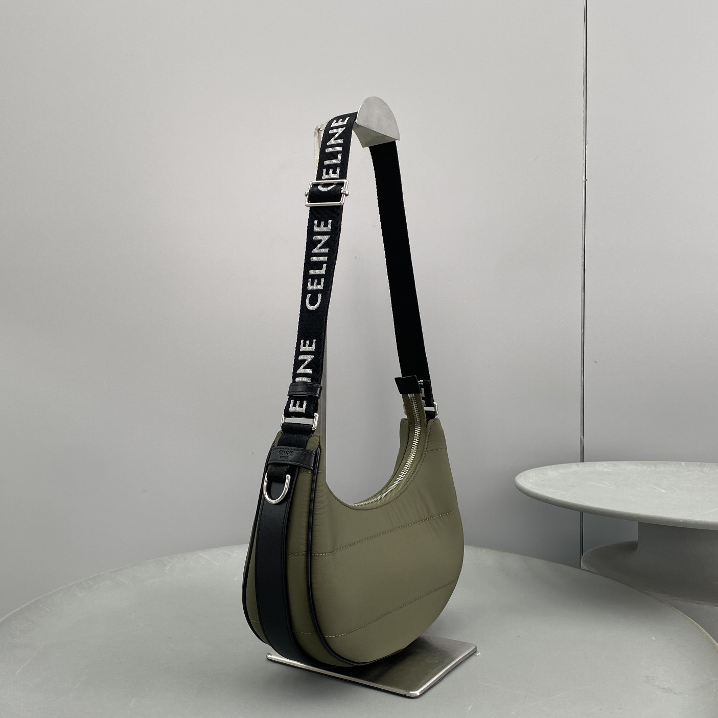 1:1 Replica Celine Medium Ava Bag With Celine Strap In Quilted Nylon Khaki For Women 9in/23cm 196972DLI.15KH - Image 8