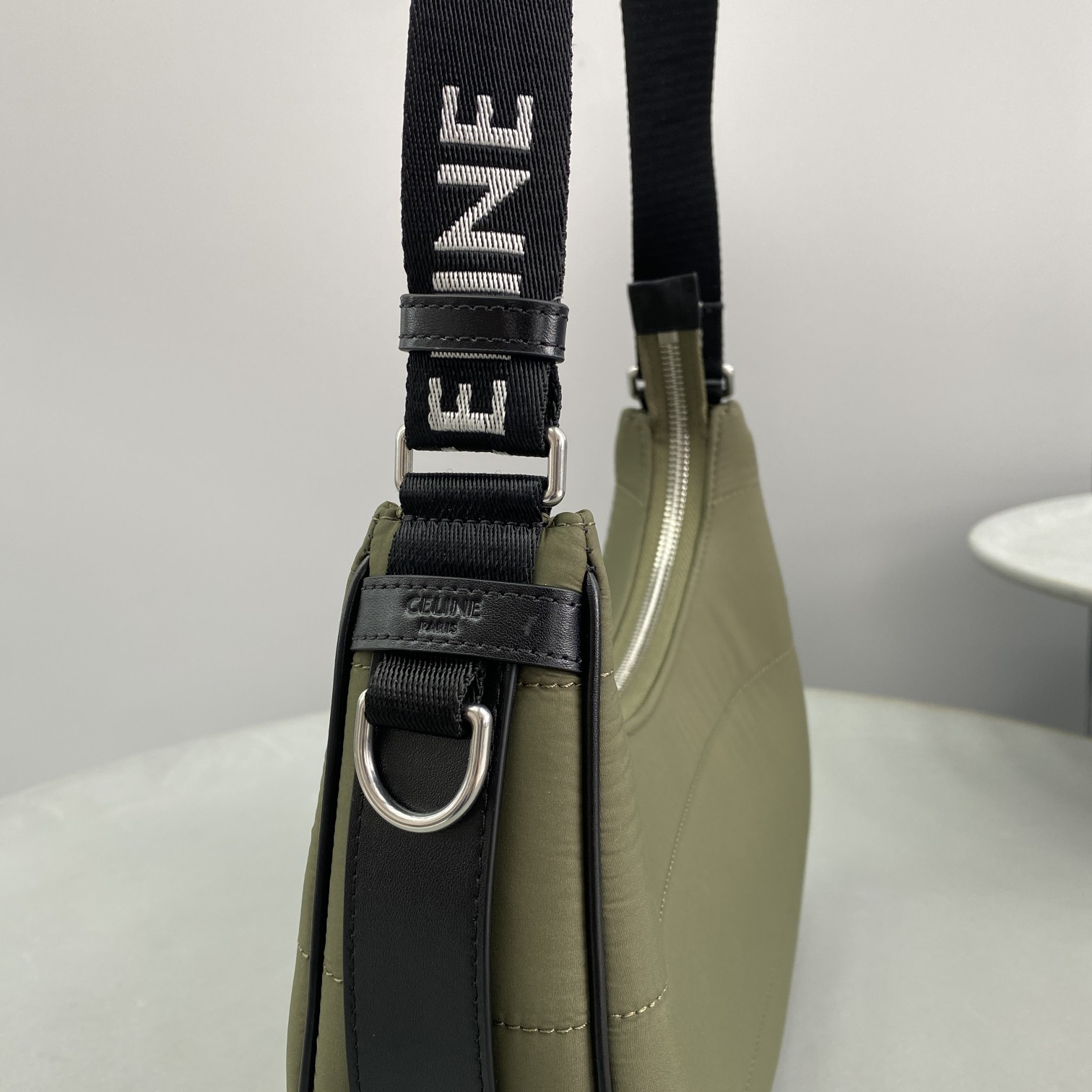 1:1 Replica Celine Medium Ava Bag With Celine Strap In Quilted Nylon Khaki For Women 9in/23cm 196972DLI.15KH - Image 7