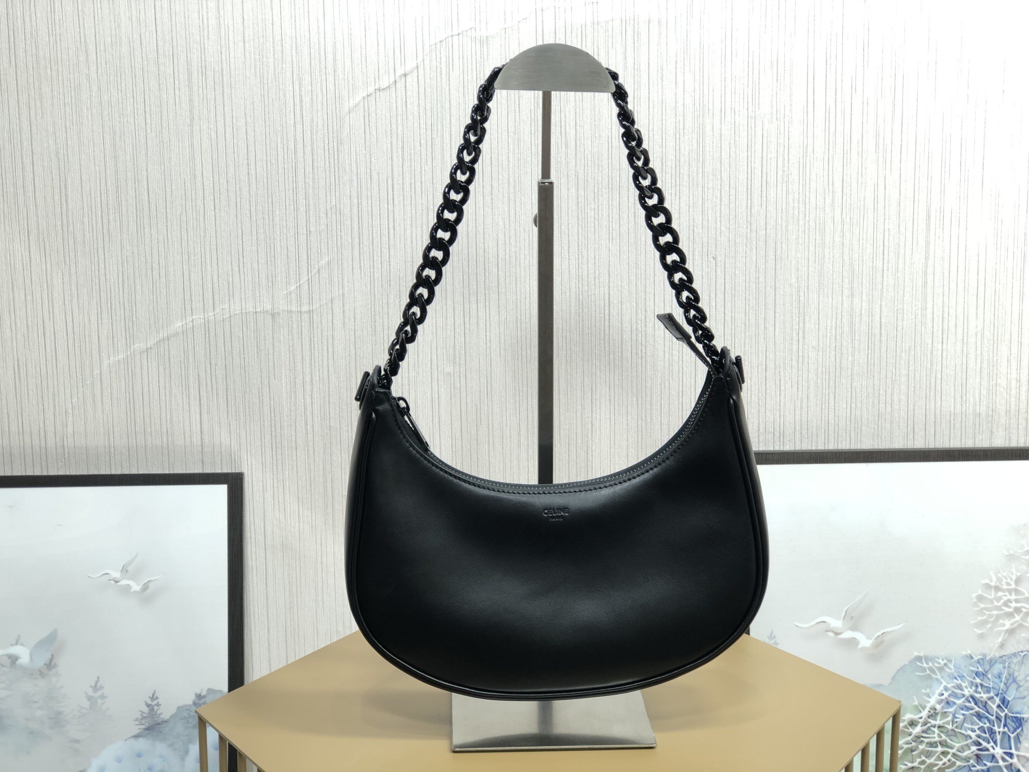 1:1 Replica Celine Medium Ava Chain Black For Women 10in/25cm